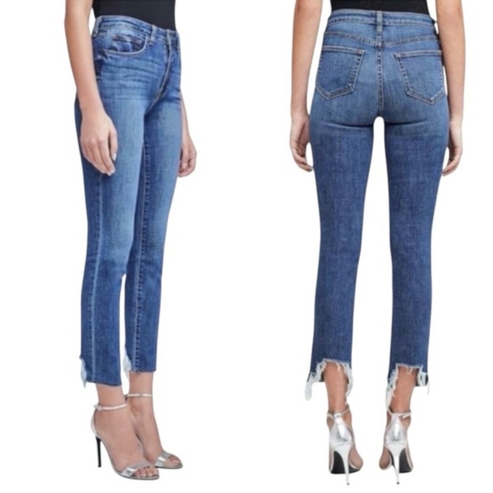 L’agence Womens Jeans‎ 25 Blue Lorelei Straight High Rise Distressed Rae Hem